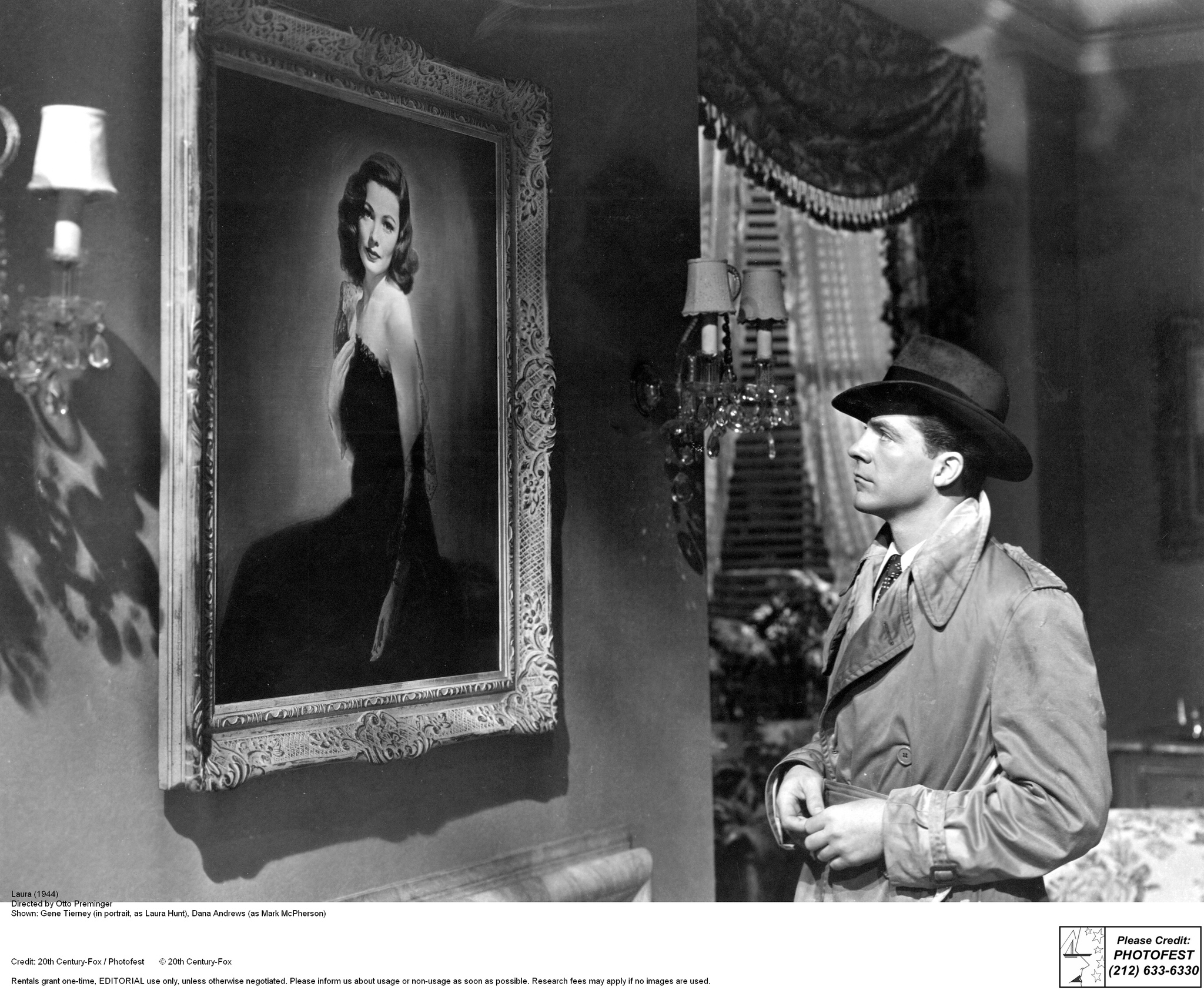 Laura (1944) — Detective McPherson before Laura's portrait